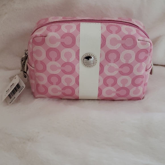 Coach Handbags - Authentic Coach Signature CC Pink Cosmetics Case